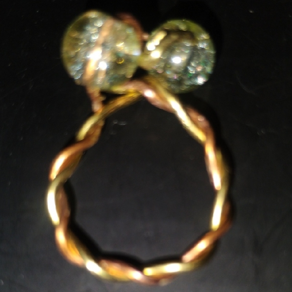 Handmade Elegant Brass and Copper Twisted Ring
